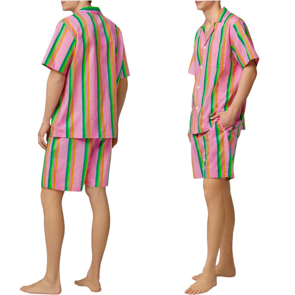 NEW BEDHEAD x MR. TURK  Short Sleeve 100% Organic Cotton Boxer Pajama SET Medium